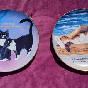 Decorative Cat-Themed Plates